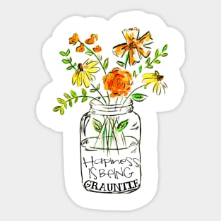 Happiness is being grauntie floral gift Sticker